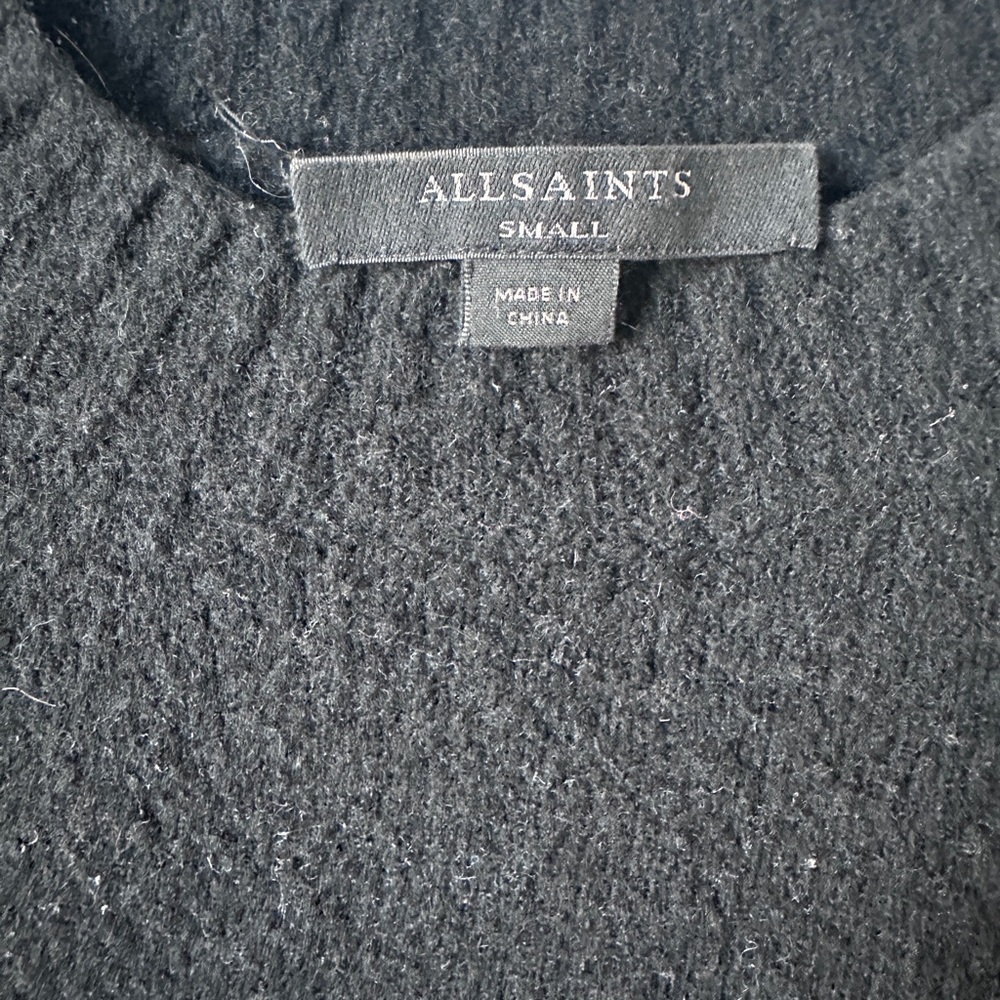 All Saints Black Crew Neck Sweater